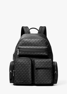 michael kors brooklyn medium printed signature logo cargo backpack