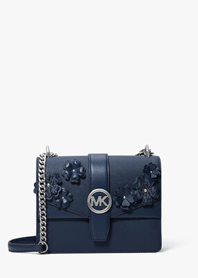 michael kors greenwich small floral embellished crossbody bag