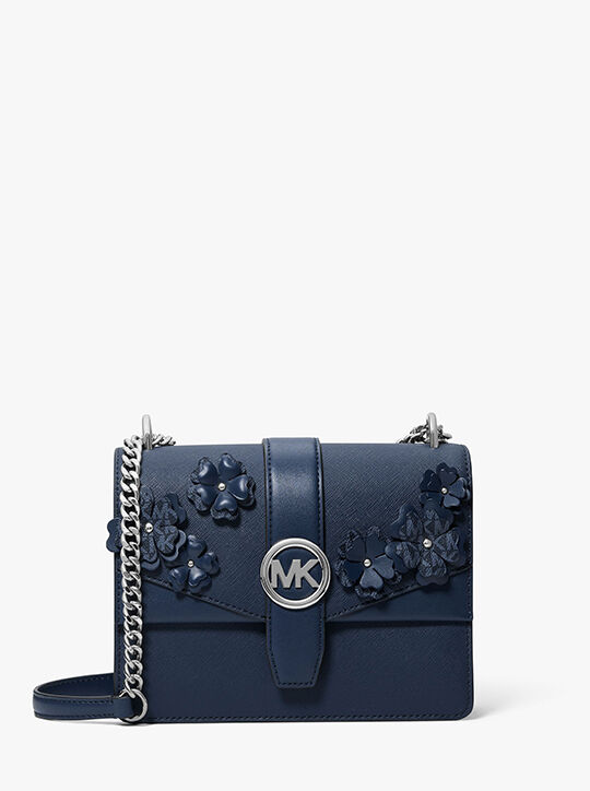 michael kors greenwich small floral embellished crossbody bag