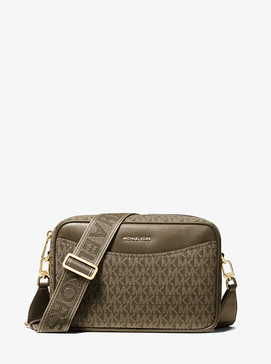michael kors bev large signature logo crossbody bag