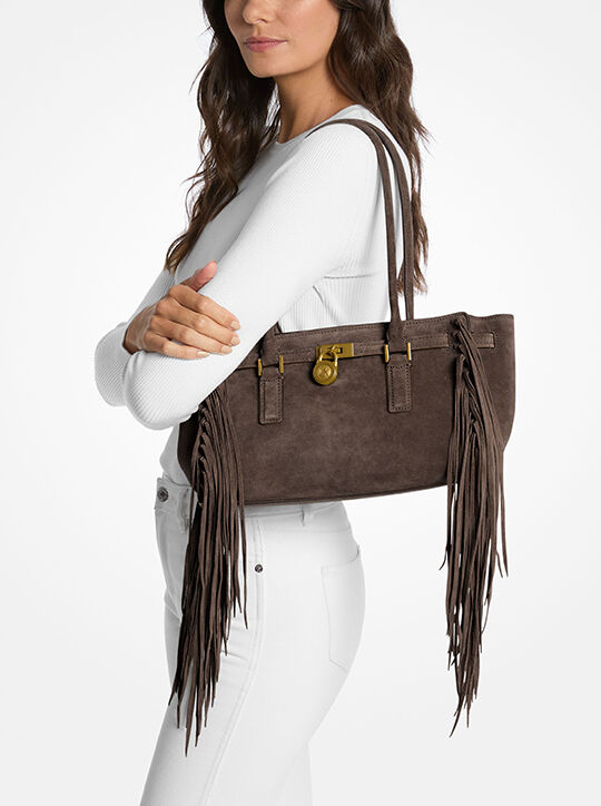 Hamilton Moderne Small Fringed Suede Satchel michael kors hamilton moderne small fringed suede satchel