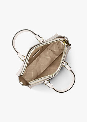 michael kors arden medium leather top zip satchel