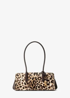 michael kors laila small leopard print calf hair shoulder bag