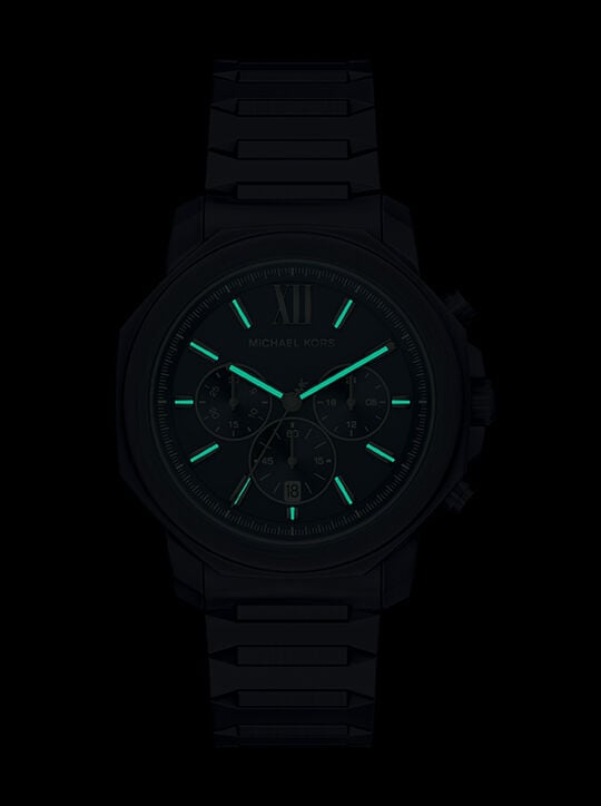 michael kors prescott chronograph blue stainless steel watch