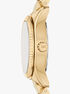 michael kors lexington three hand gold tone stainless steel watch