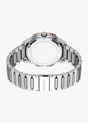 michael kors ساعة مايكل كورس بريسكوت كرونوغراف المصنوعة من الفولاذ المقاوم للصدأ