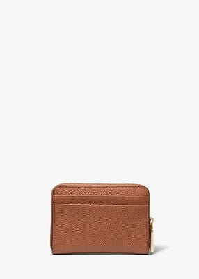 michael kors jet set small pebbled leather zip around card case
