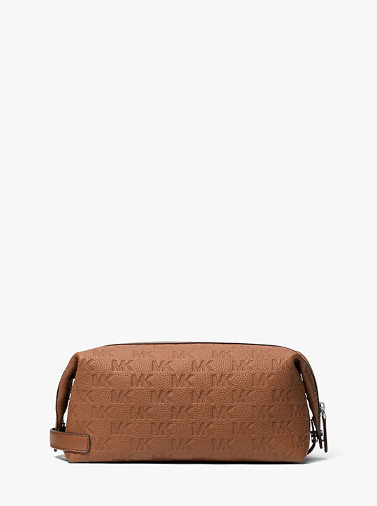 michael kors jet set logo embossed leather travel kit