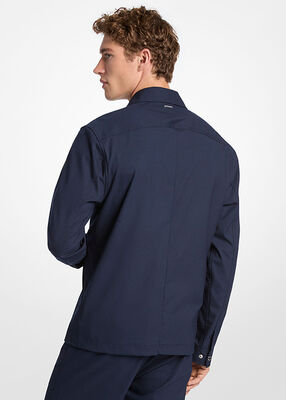 michael kors zip up woven shirt jacket