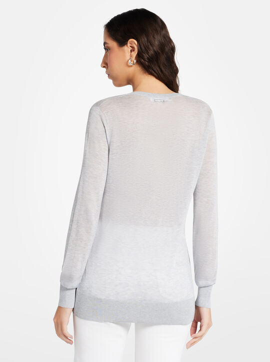 michael kors silk blend v neck sweater