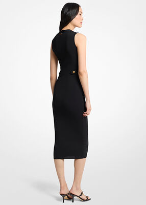 michael kors stretch knit midi dress