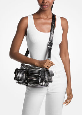 michael kors dakota medium studded suede shoulder bag