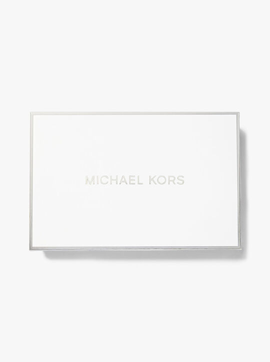 michael kors حافظة بطاقات جيت سيت صغيرة من الجلد المحبب بسحاب دائري