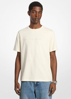michael kors textured logo cotton t shirt
