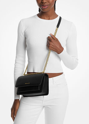 michael kors حقيبة كتف كلير كبيرة قابلة للتحويل من الجلد المحبب