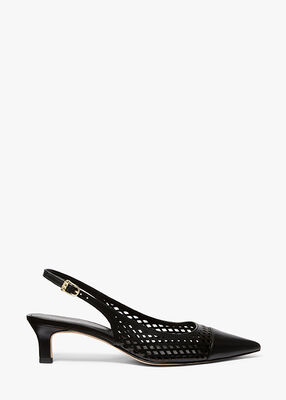 michael kors amara laser cut leather slingback pump
