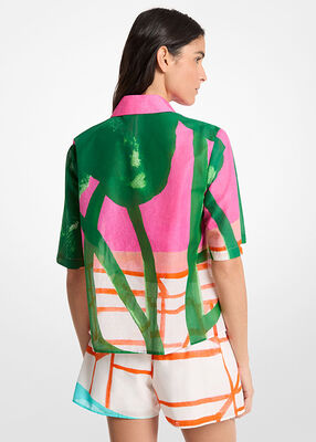 michael kors x christina zimpel cotton lawn shirt