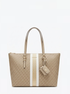 Logo-print striped tote bag michael kors logo print striped tote bag