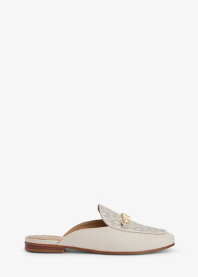 michael kors tiffanie signature logo and leather mule