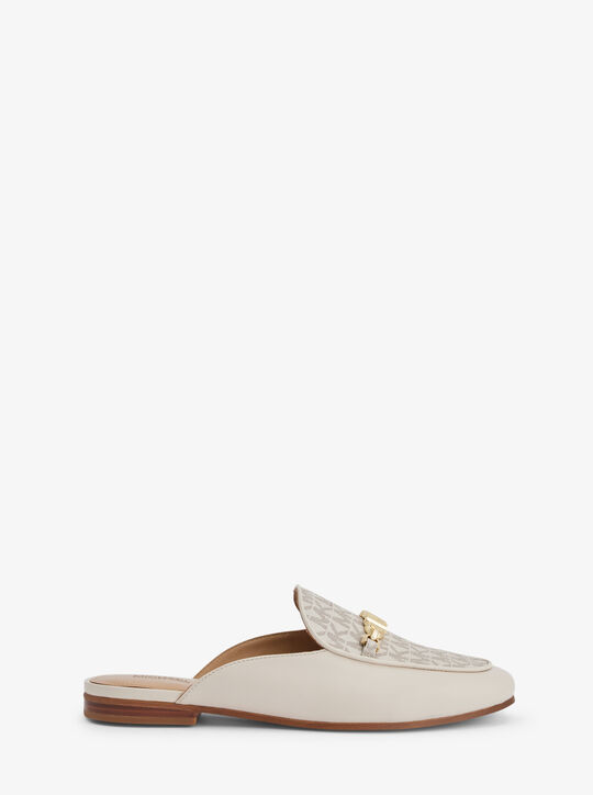 michael kors tiffanie signature logo and leather mule