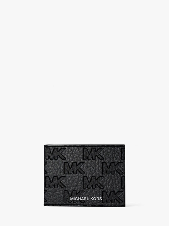 Hudson Logo Embossed Leather Billfold Wallet and Passcase michael kors hudson logo embossed leather billfold wallet and passcase