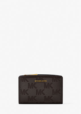 michael kors bryant medium logo embossed leather wallet