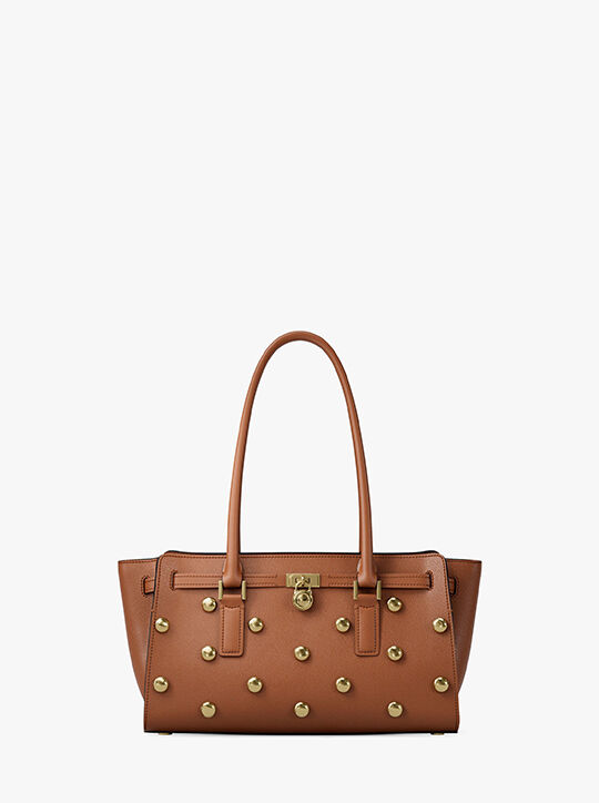 michael kors hamilton moderne small studded leather satchel