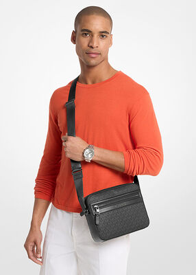 michael kors jet set signature logo crossbody bag