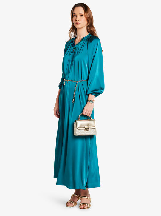 Satin Belted Maxi Dress michael kors satin belted maxi dress
