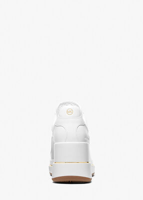 michael kors emmy leather and mesh wedge trainer