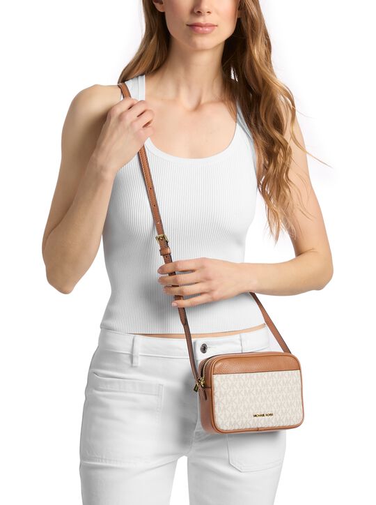 Jet Set Small Signature Logo Camera Crossbody Bag michael kors jet set small signature logo camera crossbody bag