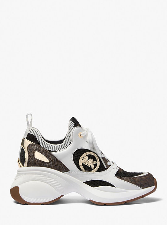 Zuma Mixed-Media Trainer, BROWN MULTI | Michael Kors UAE
