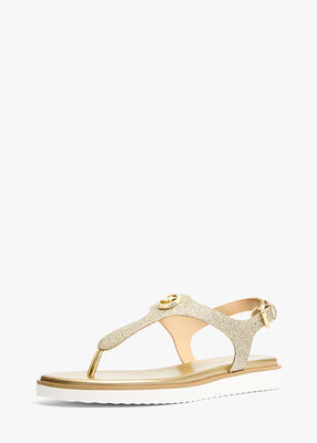 michael kors val glittered leather thong sandal