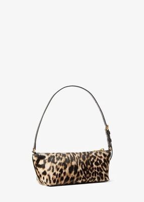 michael kors laila small leopard print calf hair pochette