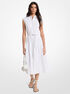 michael kors belted cotton poplin sleeveless shirtdress