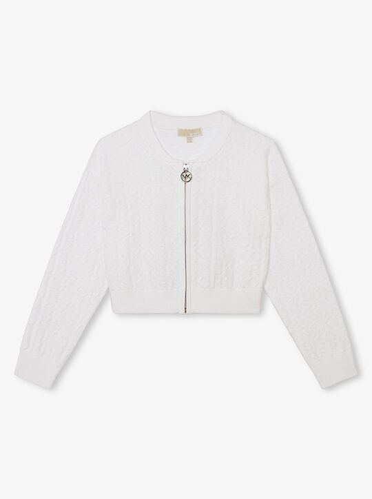 KORS Cotton Terry Blend Zip-Up Cardigan michael kors kors cotton terry blend zip up cardigan