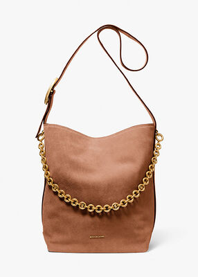michael kors nolita large suede bucket tote bag
