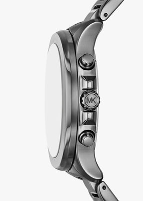 michael kors oversized sage gunmetal watch