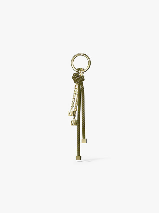 michael kors gold tone and speckled cord bag charm