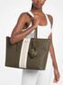 Logo-print striped tote bag michael kors logo print striped tote bag