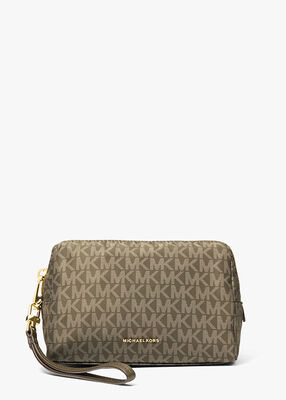 michael kors zadie small signature logo wristlet