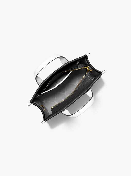 michael kors حقيبة جيجي ماسنجر جلدية صغيرة منقوشة بالحصى