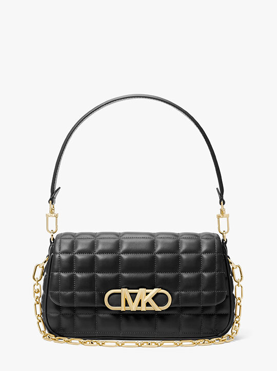 michael kors حقيبة كتف باركر جلدية مبطنة متوسطة الحجم