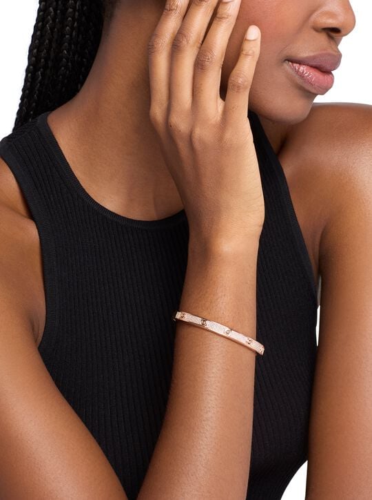 Pavé Logo Stud Bangle michael kors pav logo stud bangle