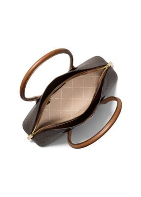 michael kors petra medium signature logo shoulder bag