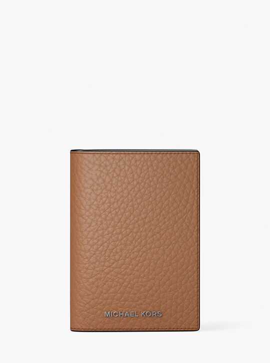 michael kors hudson pebbled leather folio card case