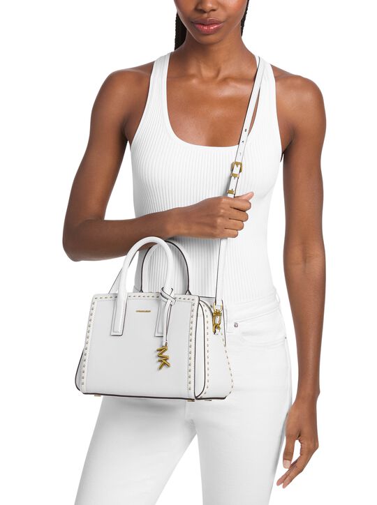 michael kors حقيبة ليلى الصغيرة الجلدية المرصعة