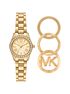 michael kors lexington brushed gold tone watch gift set