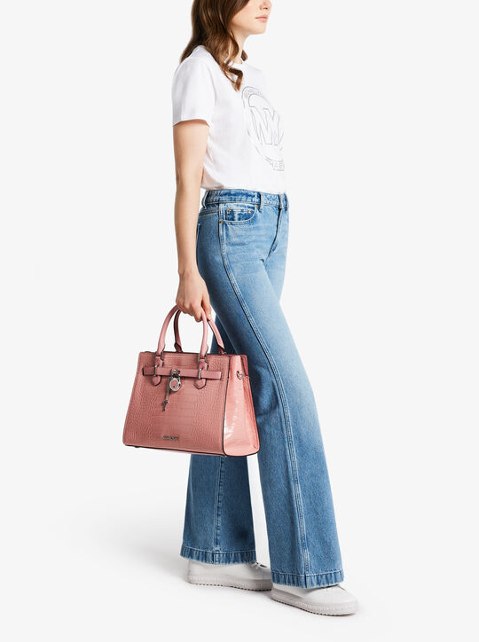 حقيبة يد هاملتون جلد صناعي منقوشة تمساح متوسطة michael kors حقيبة يد هاملتون جلد صناعي منقوشة تمساح متوسطة