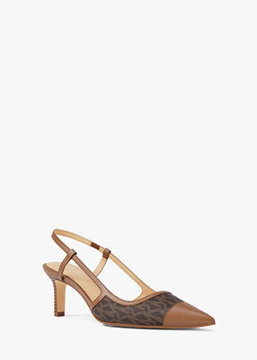 michael kors alora signature logo slingback pump